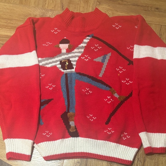 Spice Of Life Sweaters - Red Skiing Vintage Spice of Life Sweater